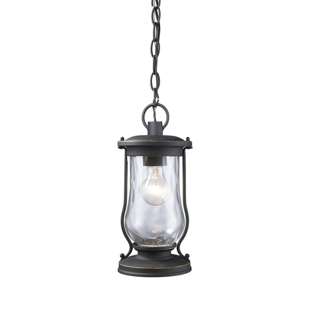 Farmstead 6 Wide 1-Light Outdoor Pendant - Matte Black Image 1