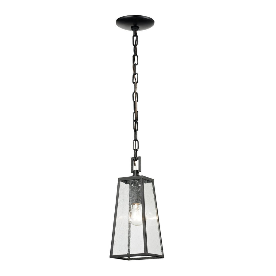 Meditterano 5 Wide 1-Light Outdoor Pendant - Matte Black Image 1