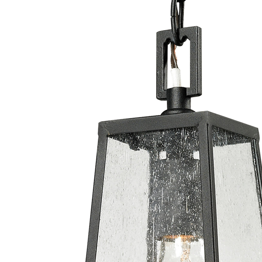 Meditterano 5 Wide 1-Light Outdoor Pendant - Matte Black Image 3