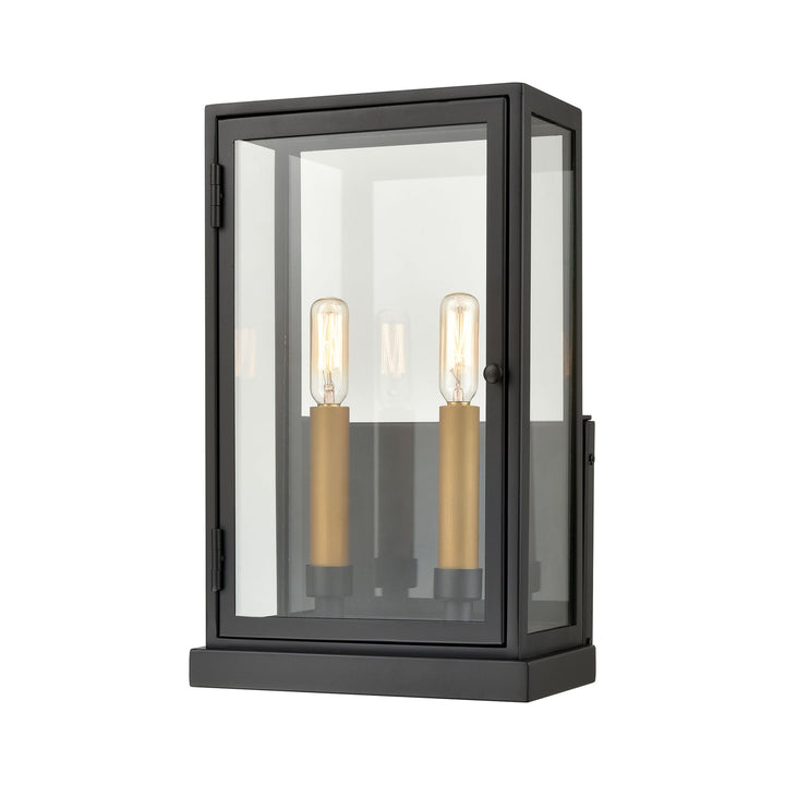 Foundation 15 High 2-Light Outdoor Sconce - Matte Black Image 1