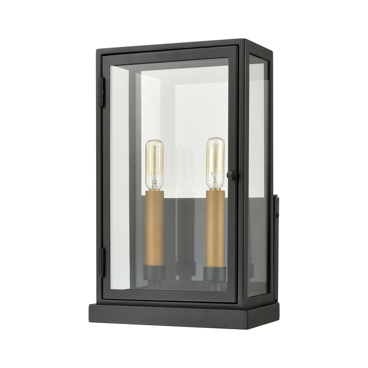 Foundation 15 High 2-Light Outdoor Sconce - Matte Black Image 2