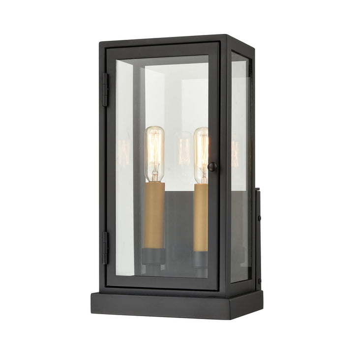 Foundation 13 High 2-Light Outdoor Sconce - Matte Black Image 1