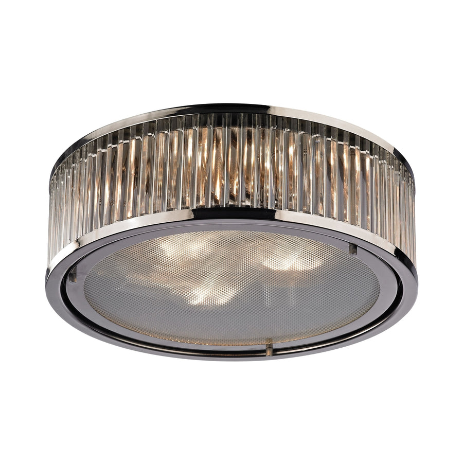 Linden Manor 16 Wide 3-Light Flush Mount - Polished Nickel Image 1