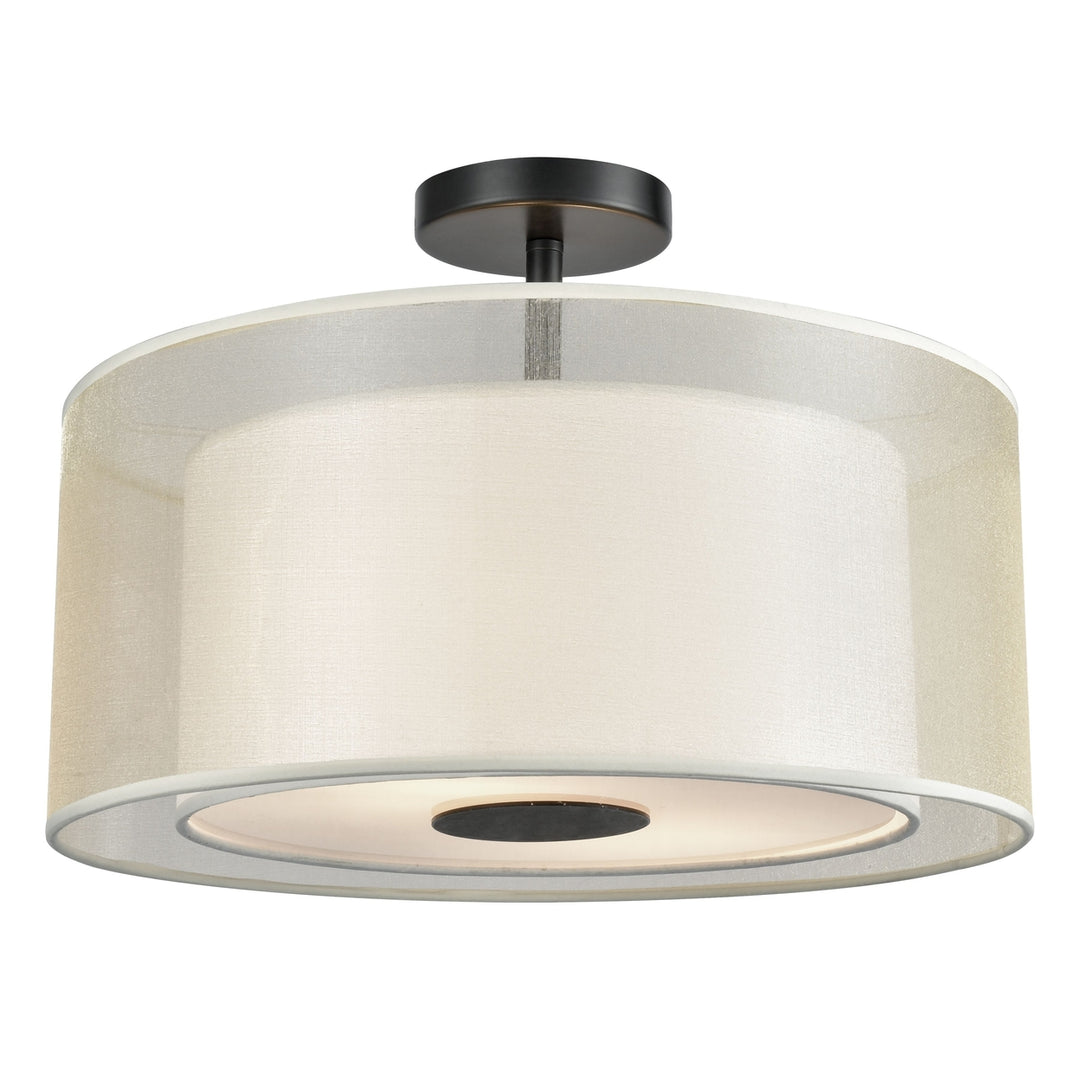 Ashland 16 Wide 2-Light Semi Flush Mount - Matte Black Image 1