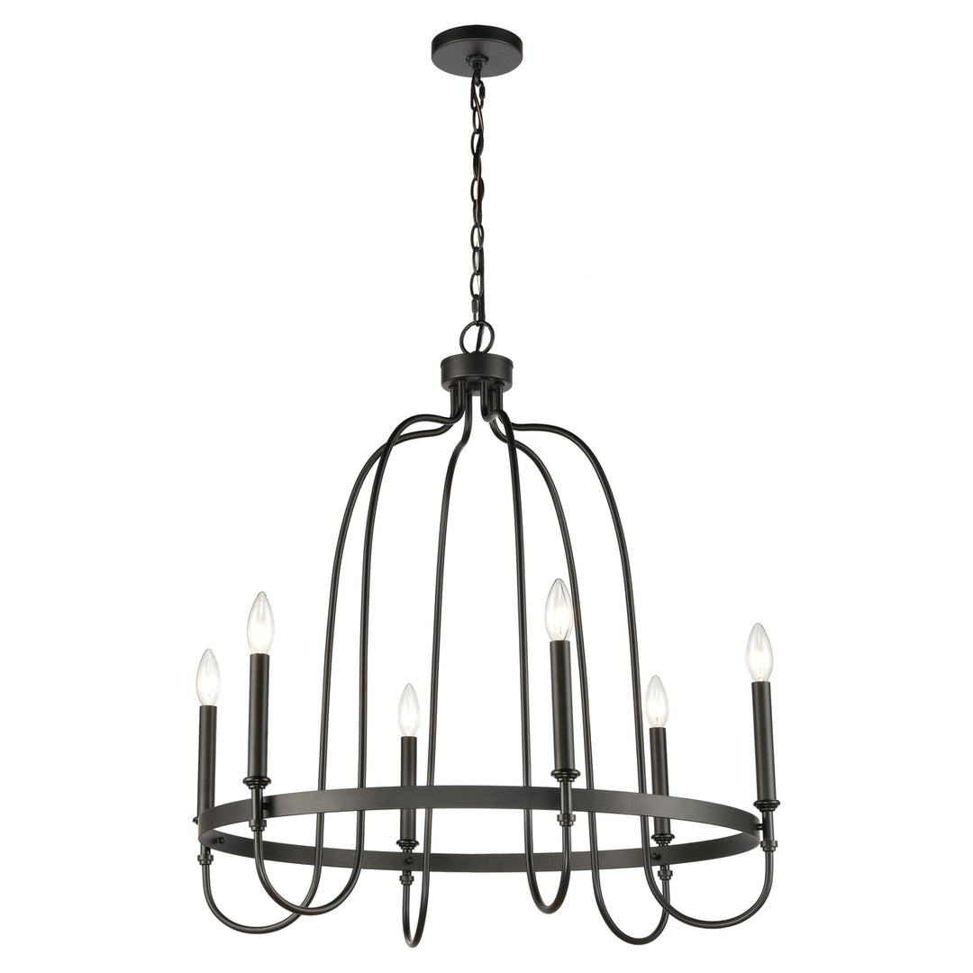 Wickshire 29 Wide 6-Light Chandelier - Matte Black Image 1