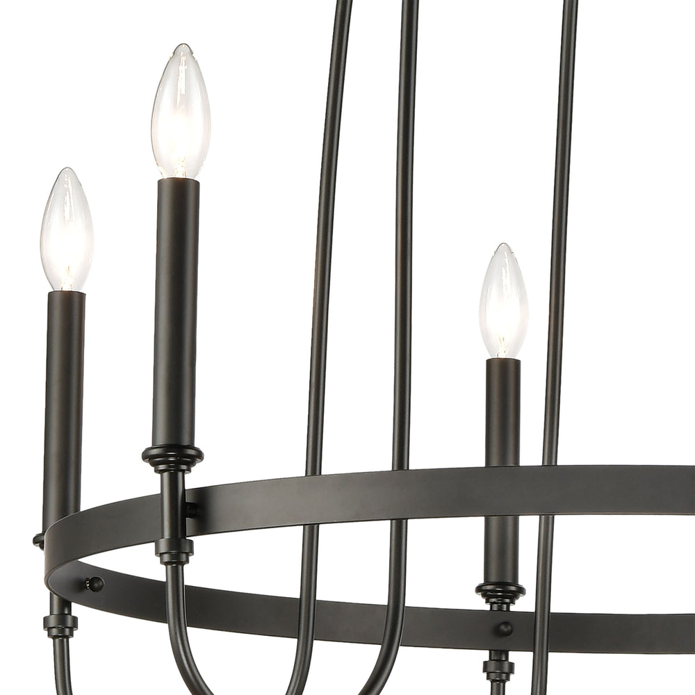 Wickshire 29 Wide 6-Light Chandelier - Matte Black Image 2