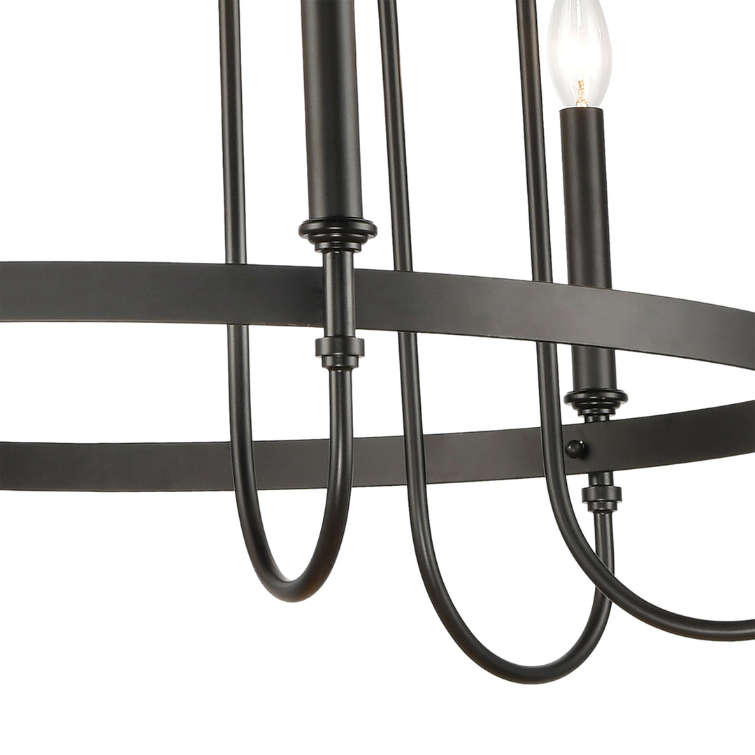 Wickshire 29 Wide 6-Light Chandelier - Matte Black Image 3