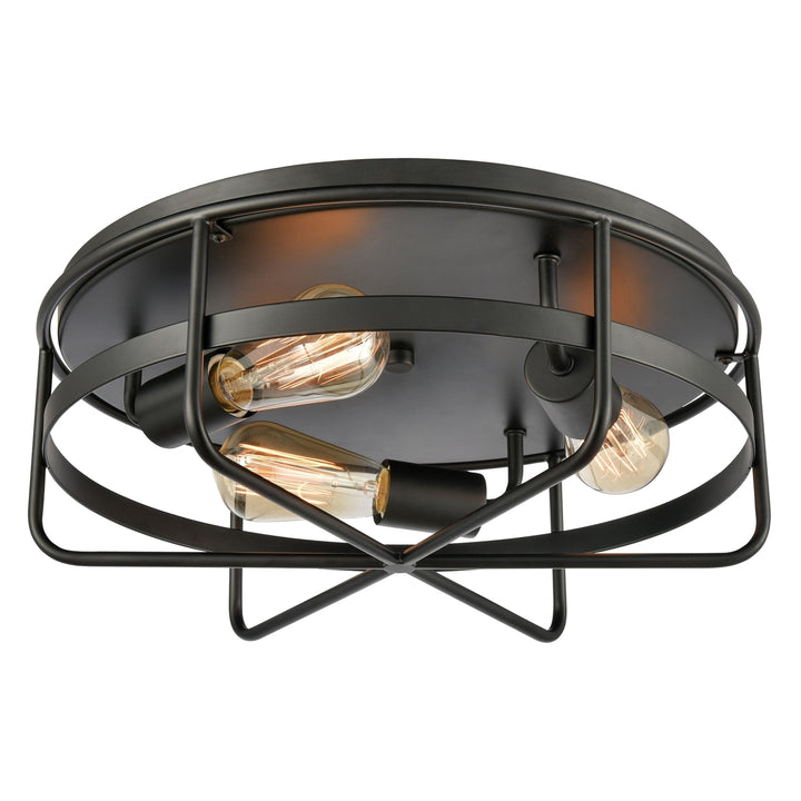 Wickshire 16 Wide 3-Light Flush Mount - Matte Black Image 1