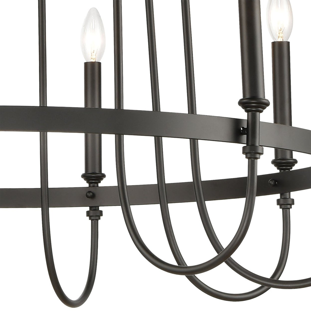 Wickshire 34 Wide 9-Light Chandelier - Matte Black Image 3