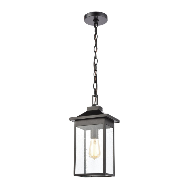 Lamplighter 8 Wide 1-Light Outdoor Pendant - Matte Black Image 1