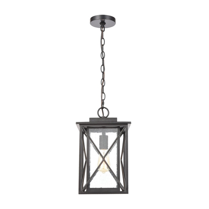 Carriage Light 9 Wide 1-Light Outdoor Pendant - Matte Black Image 2