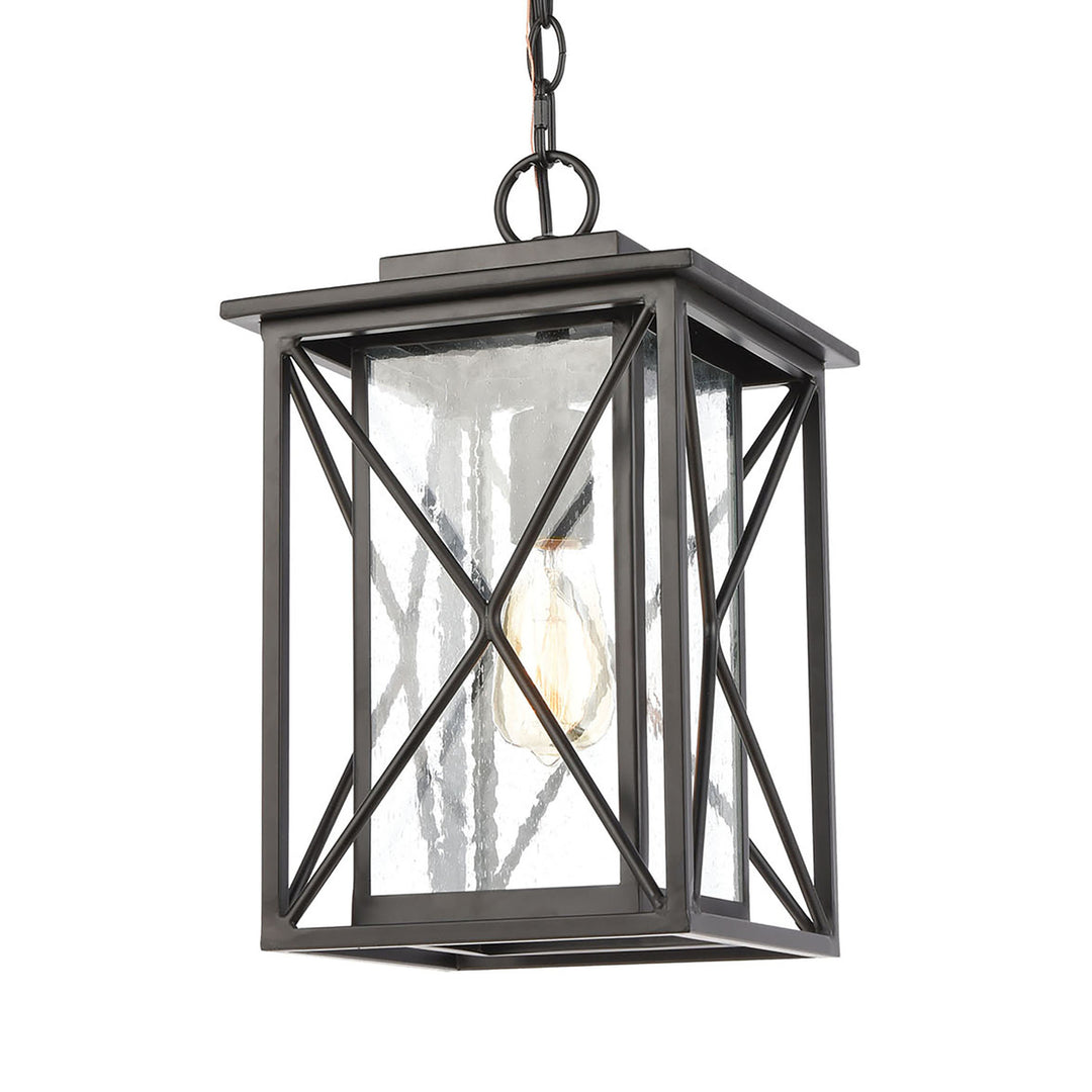 Carriage Light 9 Wide 1-Light Outdoor Pendant - Matte Black Image 3