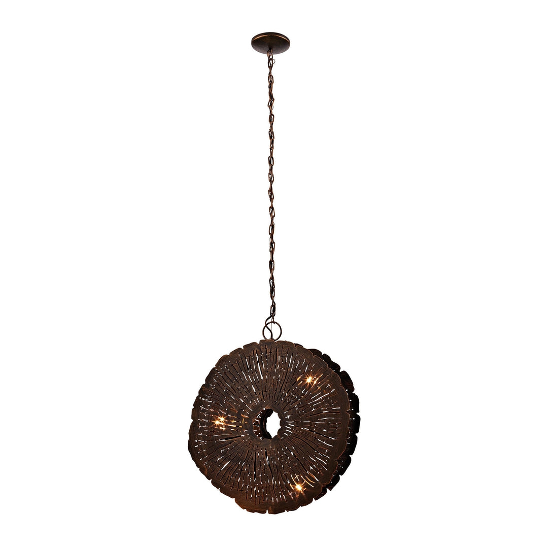 Organic Metal 19 Wide 3-Light Chandelier - Gold Image 1