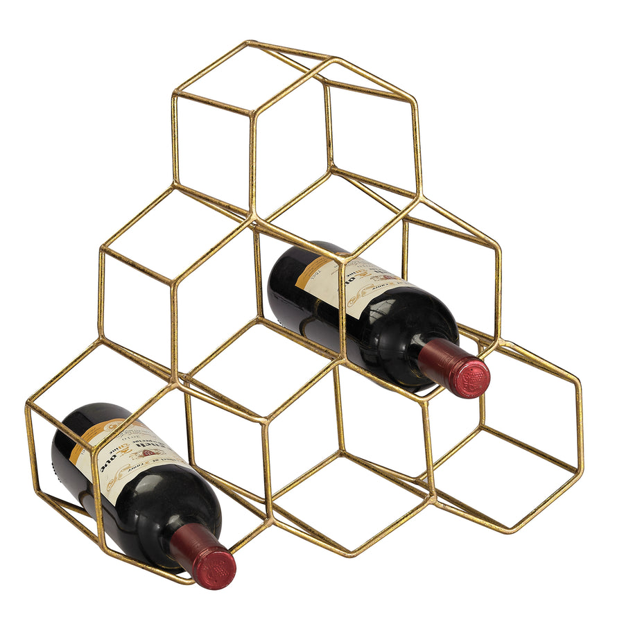 Angular Study Wine Rack - Gold Image 1