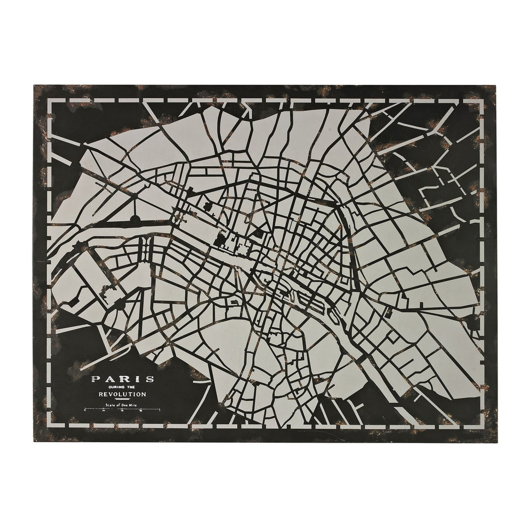 City Map of Paris Circa 1790 (Laser cut on Metal) Image 1