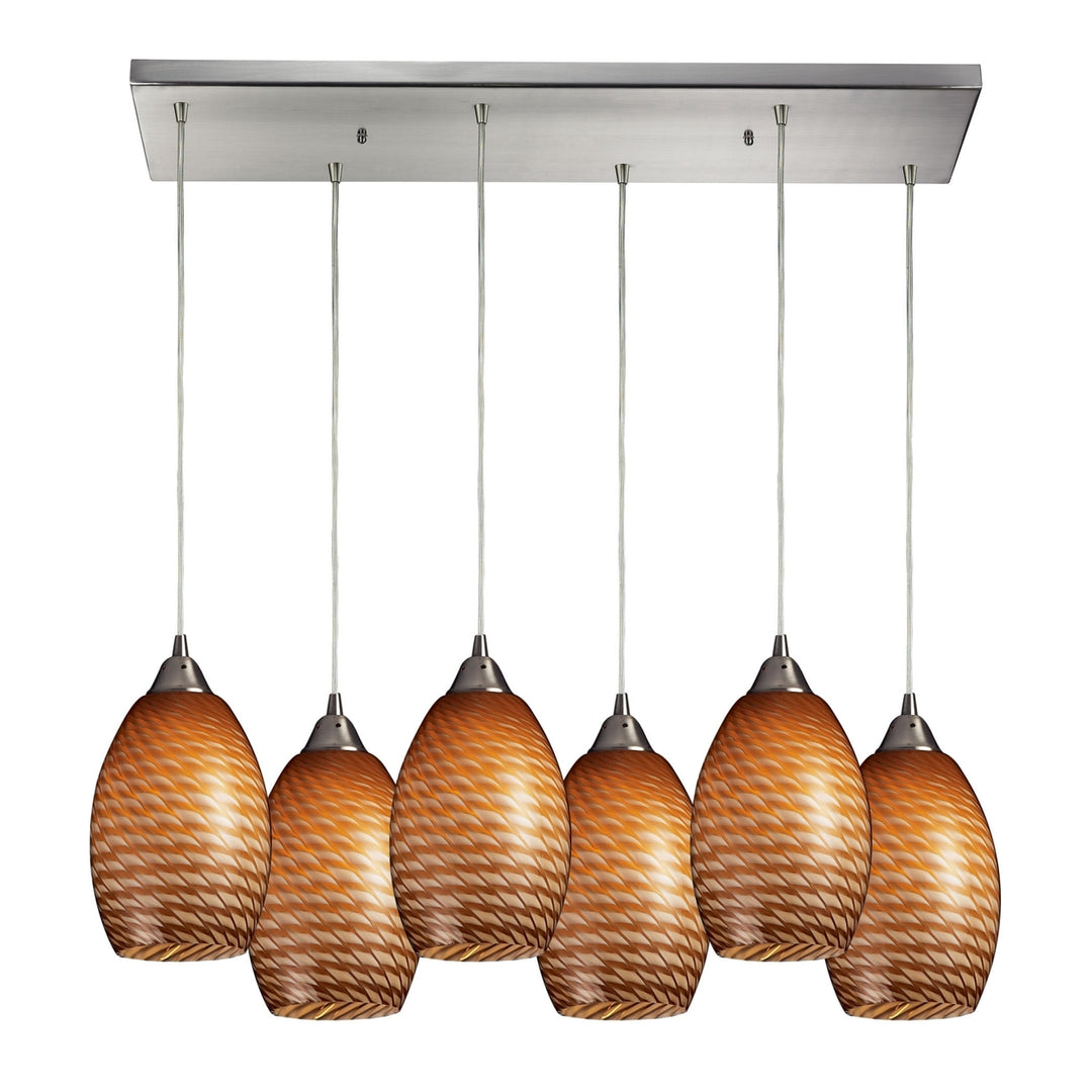 Mulinello 9 Wide 6-Light Mini Pendant - Satin Nickel Image 1