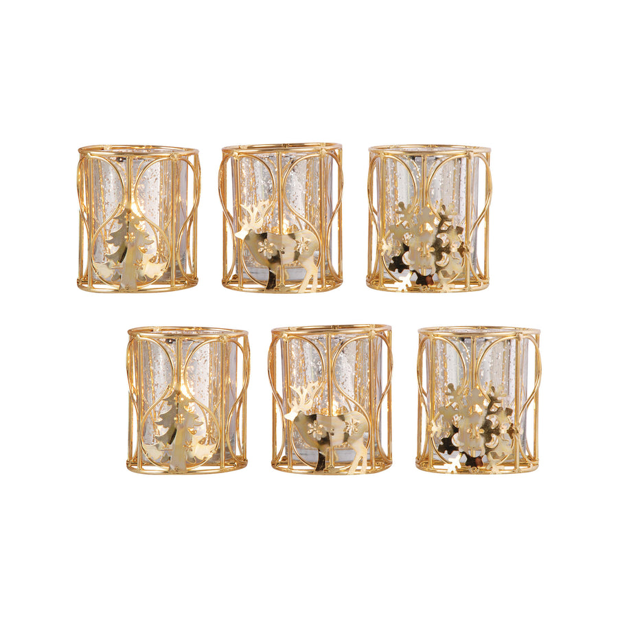 Heartland Tree Votives in Gold (2 Sets of 3) Image 1