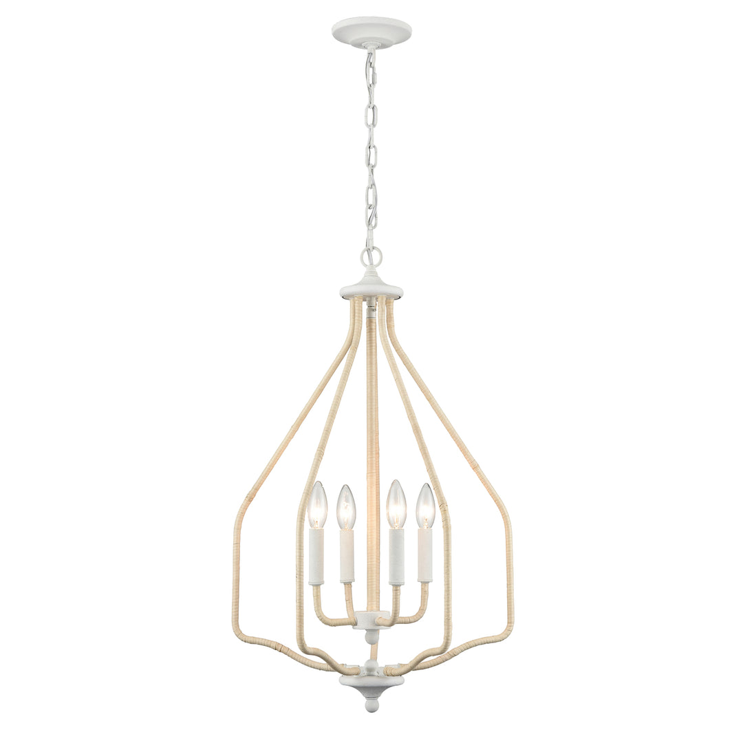 Breezeway 17.75 Wide 4-Light Pendant - White Coral Image 1