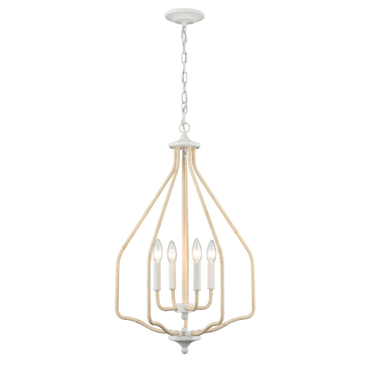 Breezeway 17.75 Wide 4-Light Pendant - White Coral Image 1