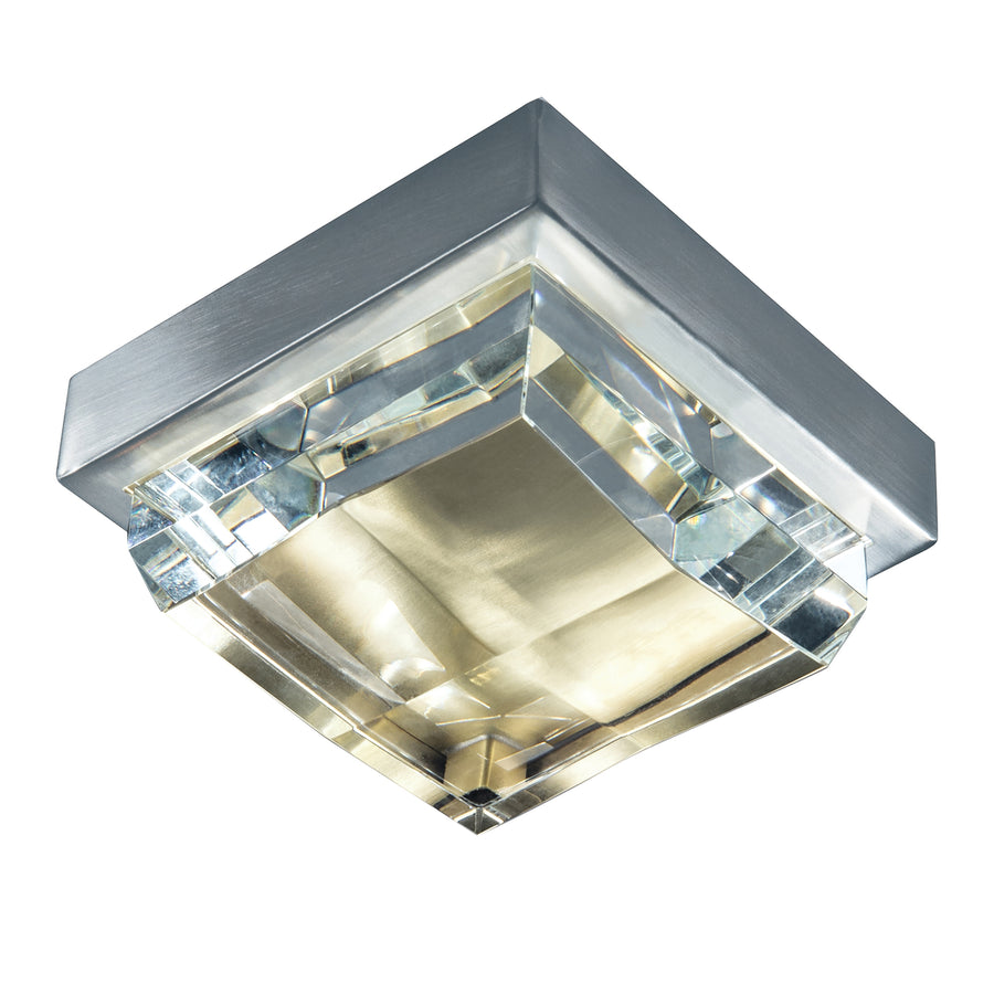 Crystal Mini Flush Mount Light - Brushed Nickel/Satin Brass Image 1