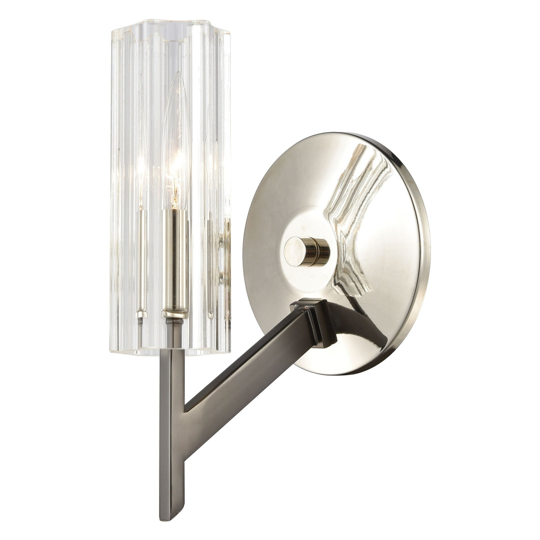 Aspire 10 High 1-Light Sconce - Black Nickel with Ribbed Crystal Image 1