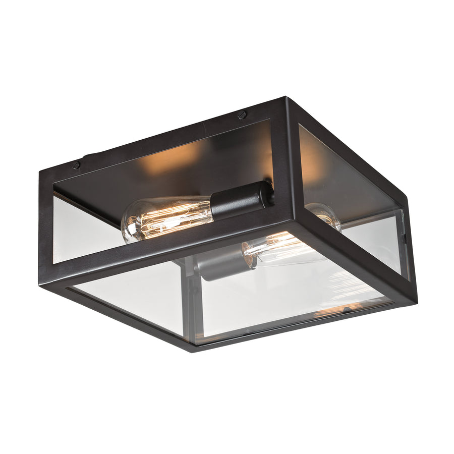 Parameters 12 Wide 2-Light Flush Mount - Bronze Image 1