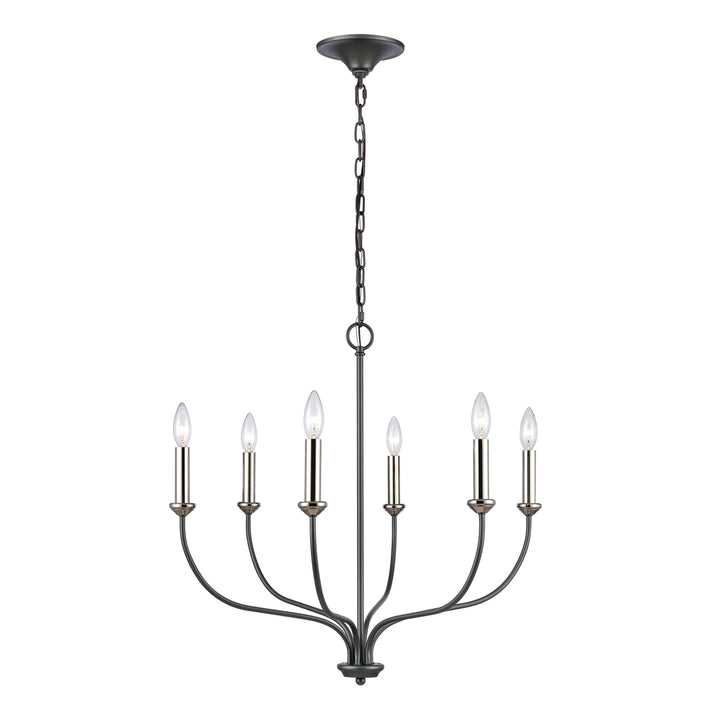 Madeline 25.75 Wide 6-Light Chandelier - Dark Gray Image 1