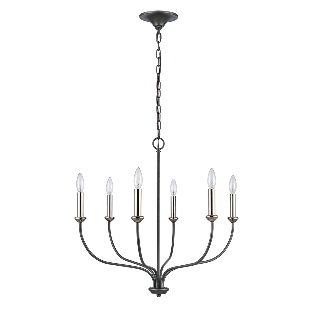 Madeline 25.75 Wide 6-Light Chandelier - Dark Gray Image 2