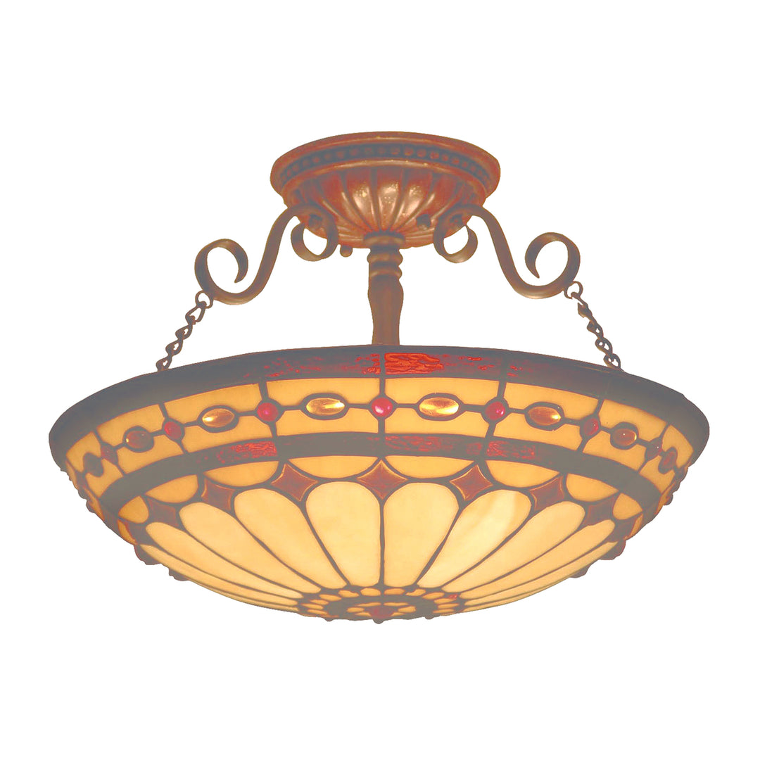 Diamond Ring 16 Wide 3-Light Semi Flush Mount - Burnished Copper Image 1