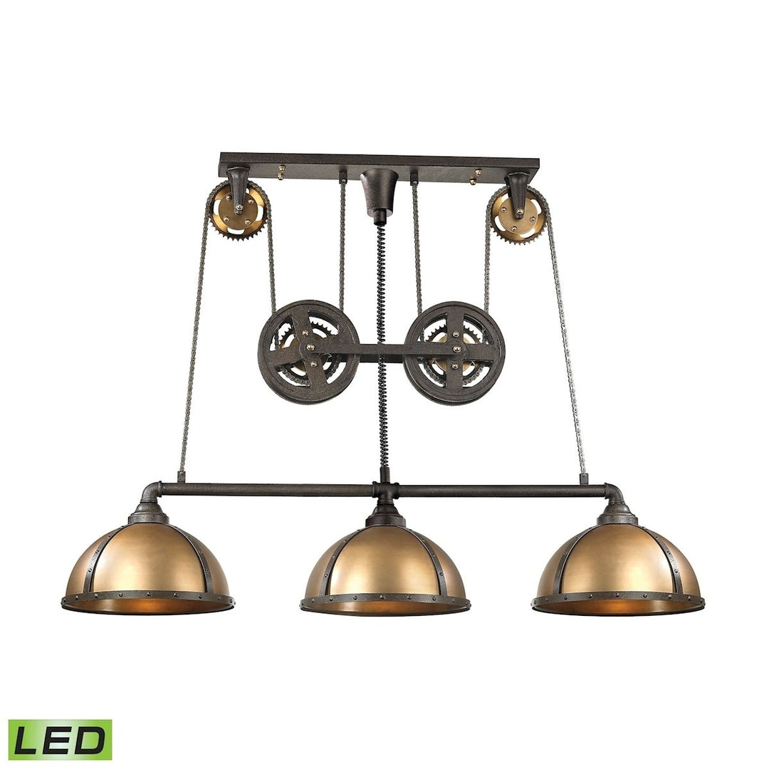 Torque 62 Wide 3-Light Linear Chandelier - Vintage Rust Image 1