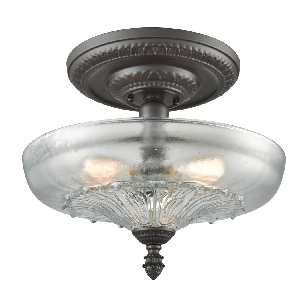 Restoration 15 Wide 3-Light Semi Flush Mount - Oil Rubbed Bronze Image 1