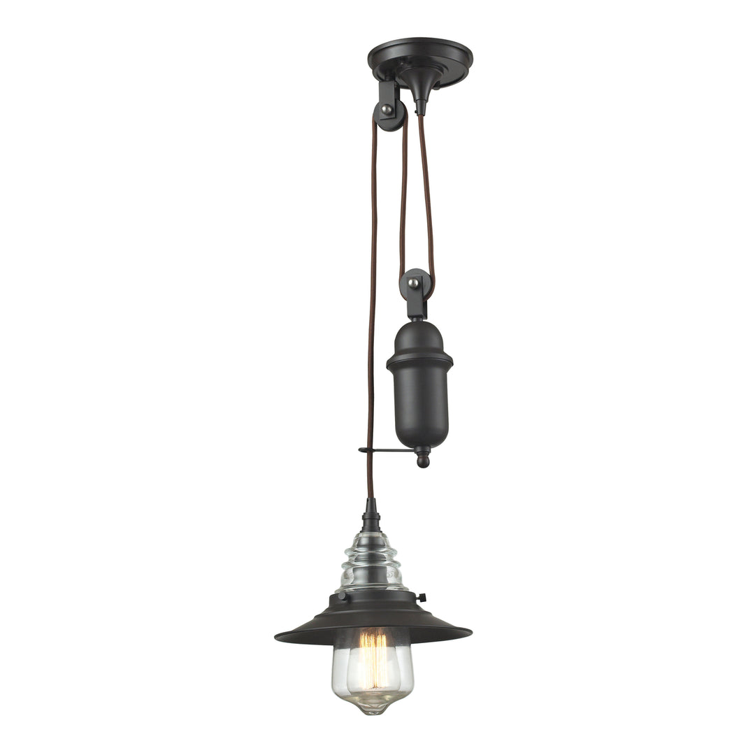 Insulator Glass 9 Wide 1-Light Mini Pendant - Oil Rubbed Bronze Image 1