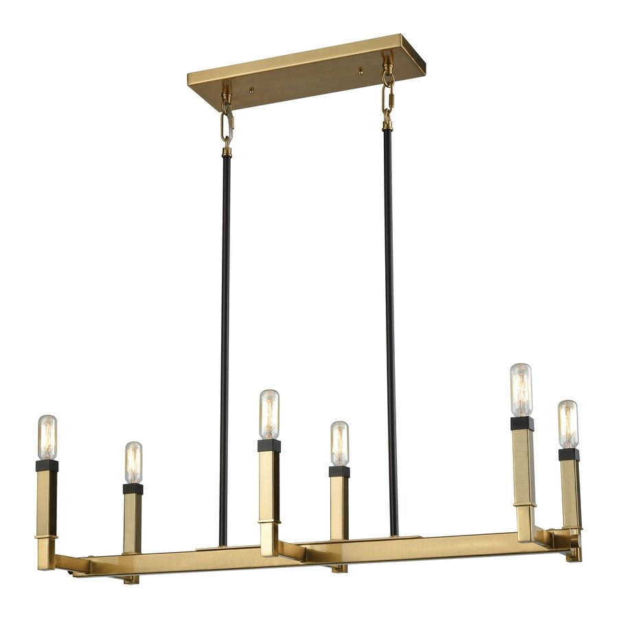 Mandeville 6-Light Chandelier in Oil Rubbed Bronze and Satin Brass Image 1