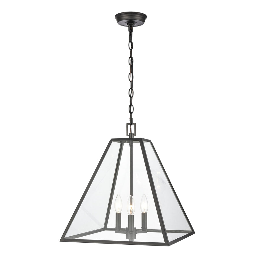 Tangent 16 Wide 3-Light Pendant - Matte black Image 1