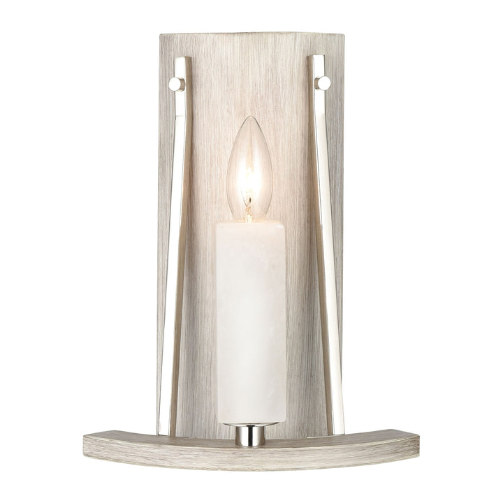 White Stone 12 High 1-Light Sconce - Polished Nickel Image 1