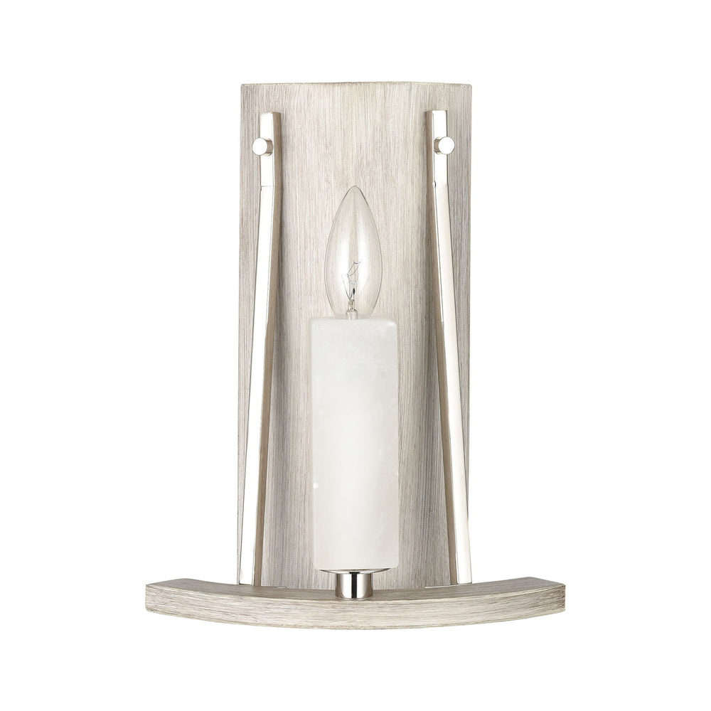 White Stone 12 High 1-Light Sconce - Polished Nickel Image 2