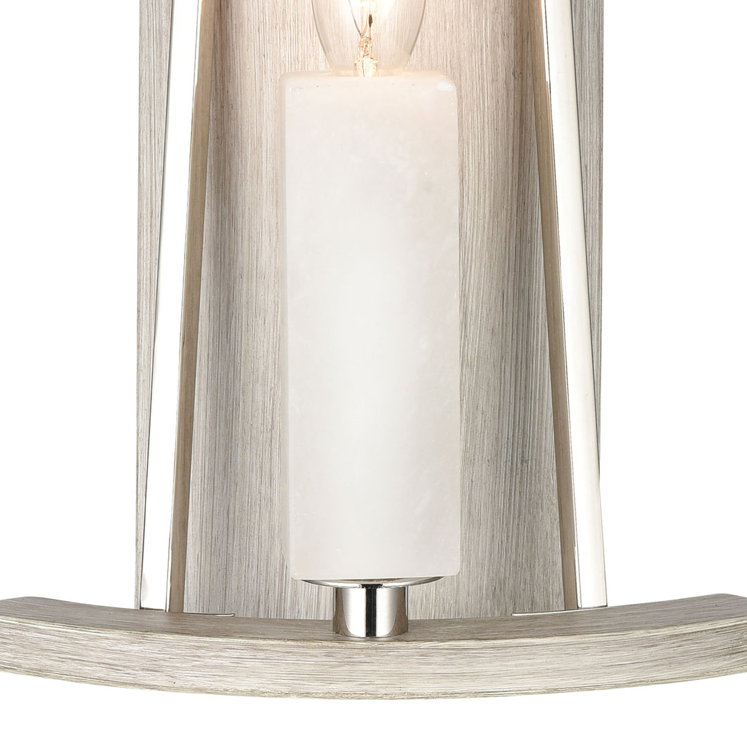 White Stone 12 High 1-Light Sconce - Polished Nickel Image 4