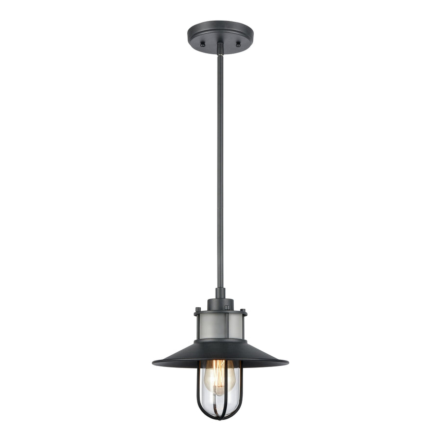 Coastal Farm 10 Wide 1-Light Outdoor Pendant - Charcoal Image 1