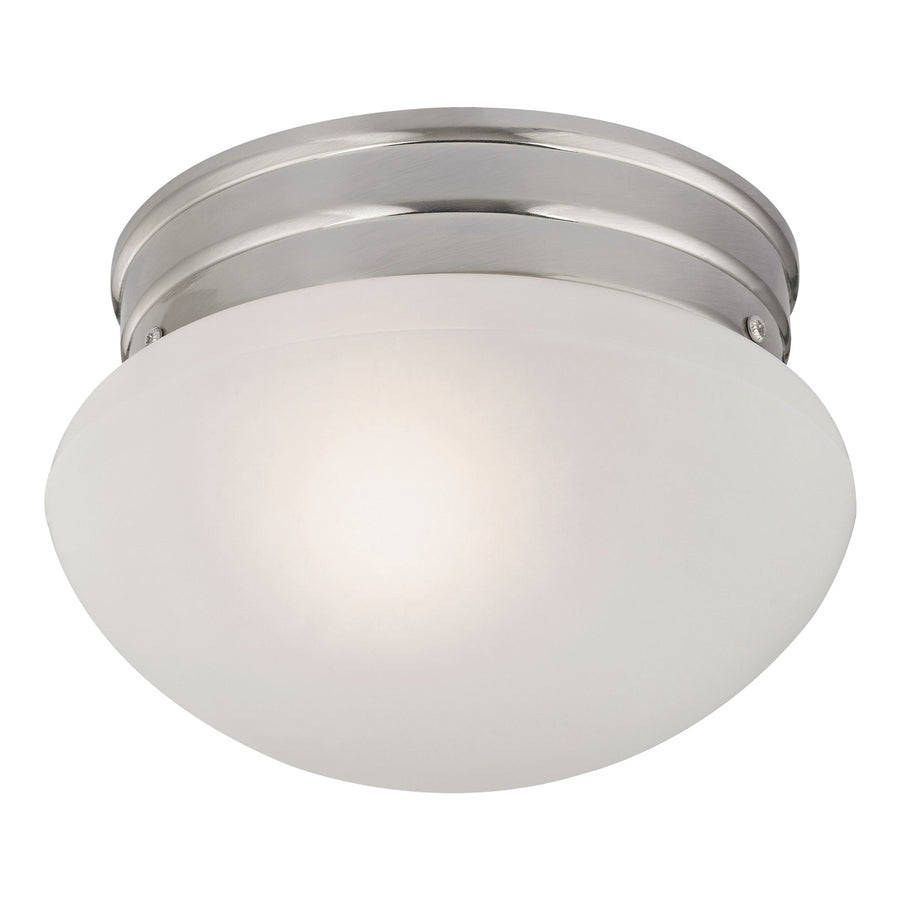 Mushroom 8 Wide 1-Light Flush Mount - Brushed Nickel Image 1