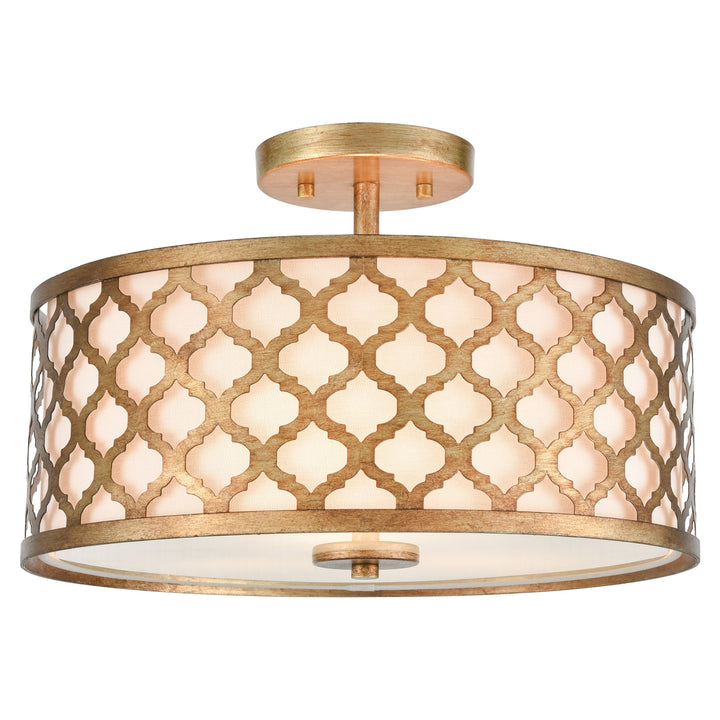 Arabesque 16 Wide 3-Light Semi Flush Mount - Bronzed Gold Image 1