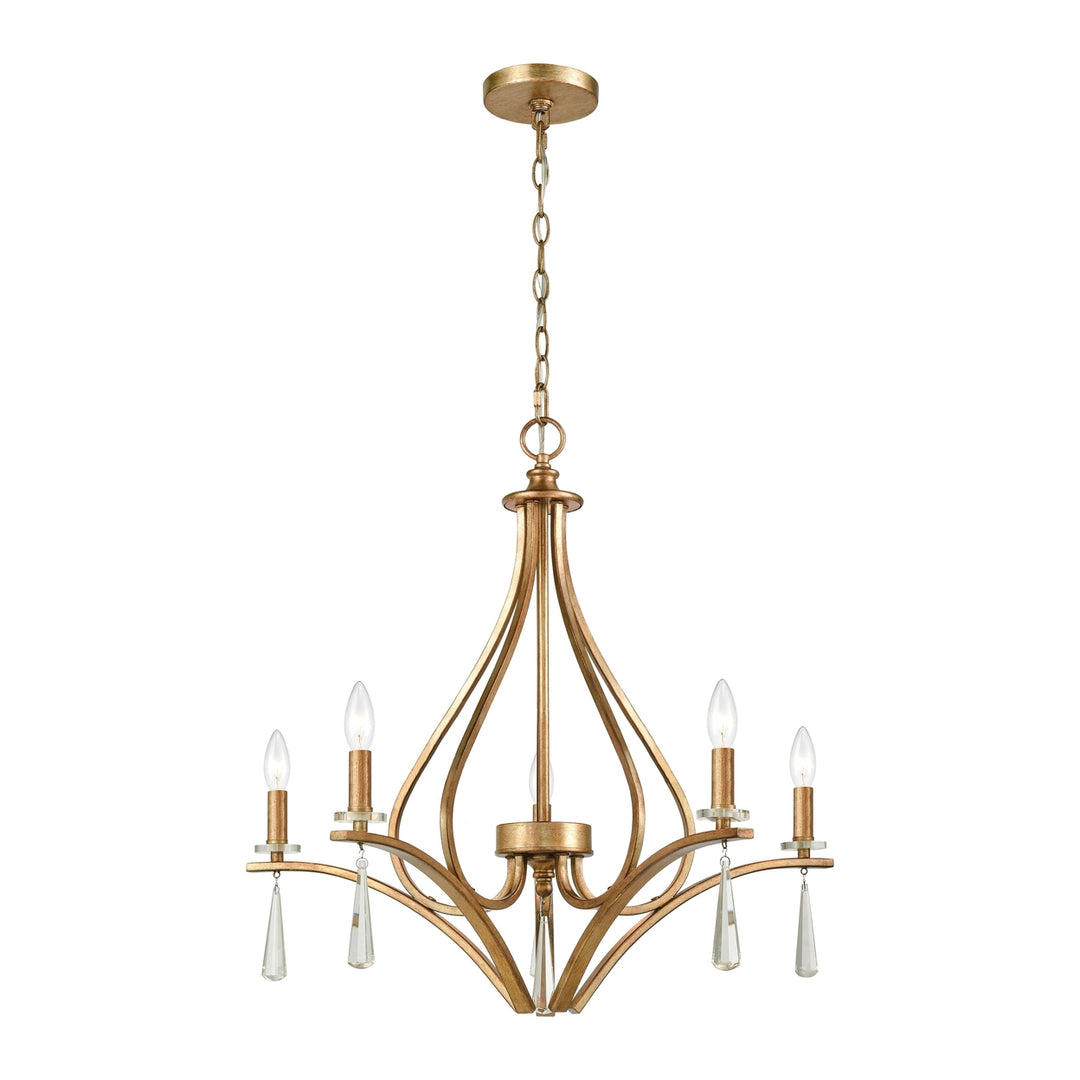 Katania 27 Wide 5-Light Chandelier - Bronzed Gold Image 1