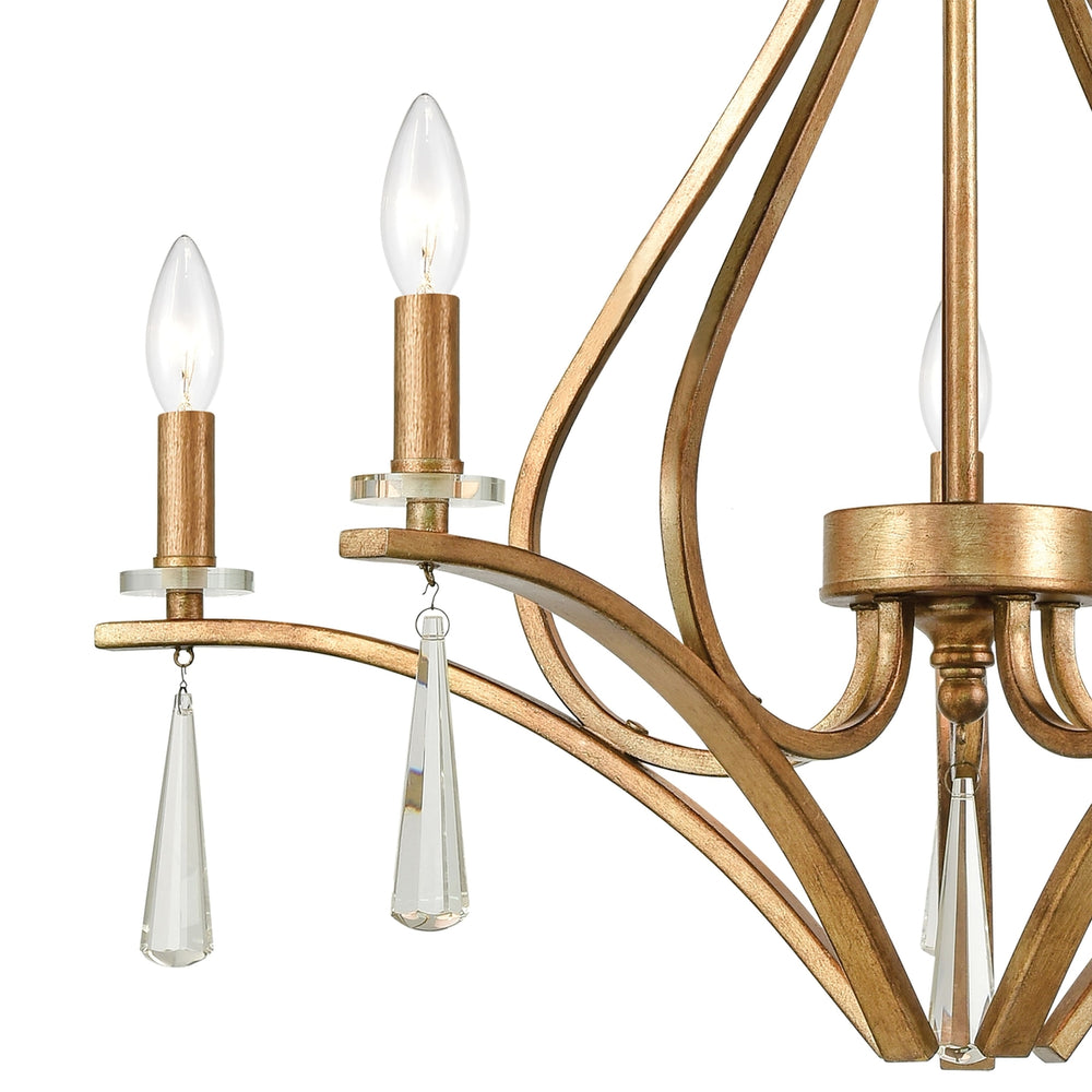 Katania 27 Wide 5-Light Chandelier - Bronzed Gold Image 2