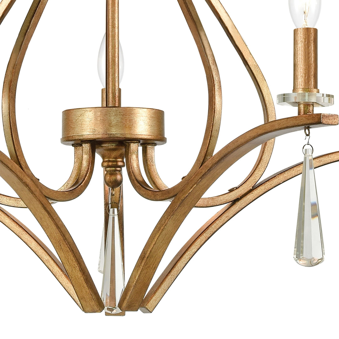 Katania 27 Wide 5-Light Chandelier - Bronzed Gold Image 3