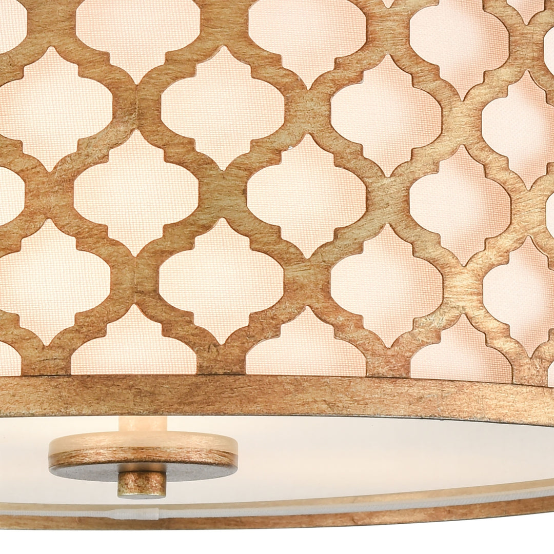 Arabesque 16 Wide 3-Light Semi Flush Mount - Bronzed Gold Image 4