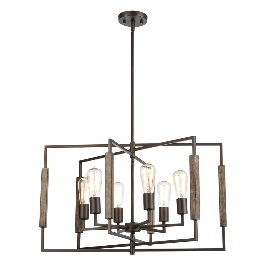 Zinger 28 Wide 6-Light Chandelier - Oil Rubbed Bronze Image 1