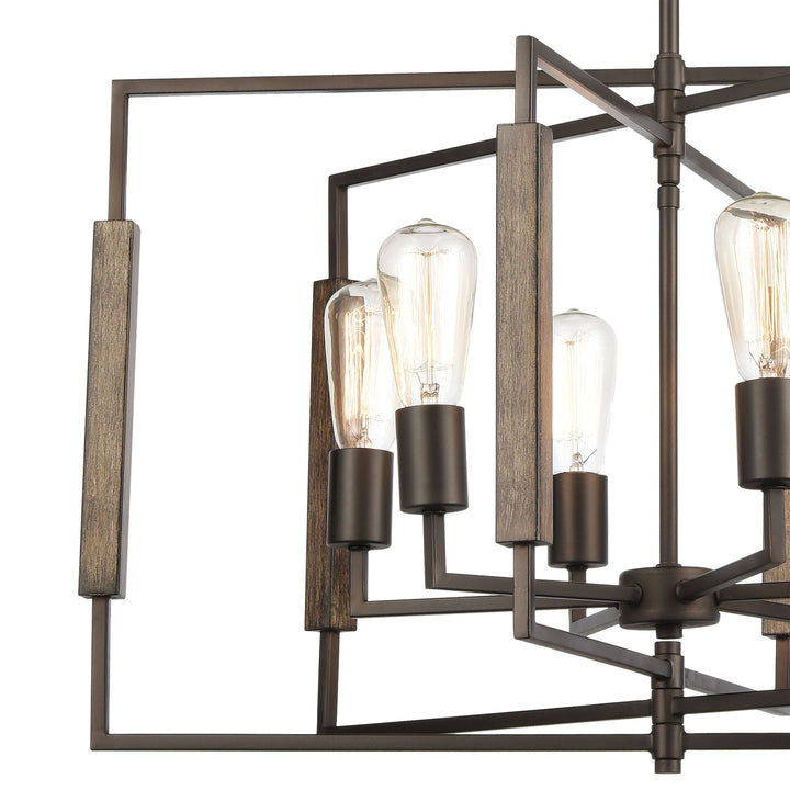 Zinger 28 Wide 6-Light Chandelier - Oil Rubbed Bronze Image 2