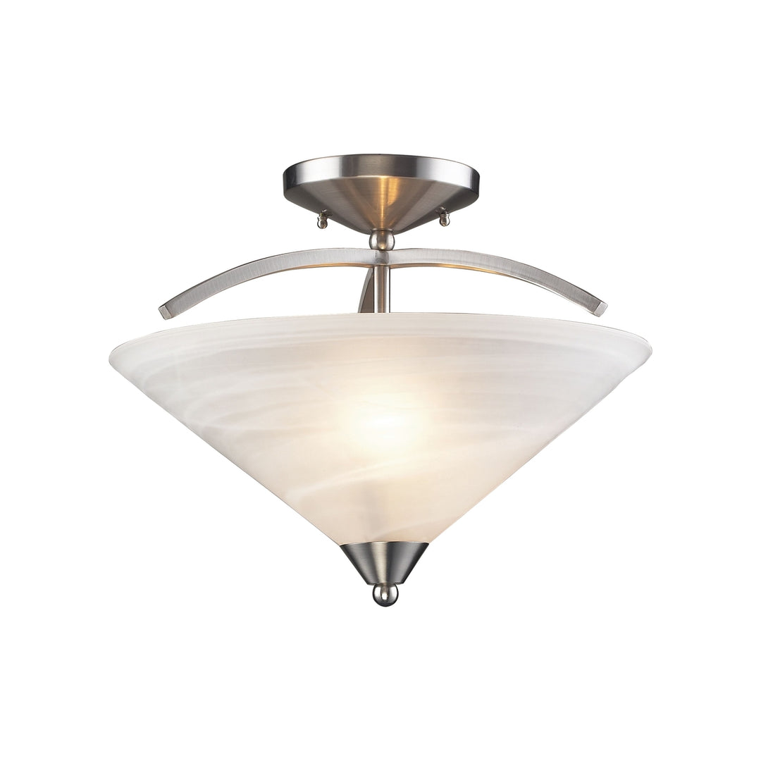 Elysburg 16 Wide 2-Light Semi Flush Mount - Satin Nickel Image 1