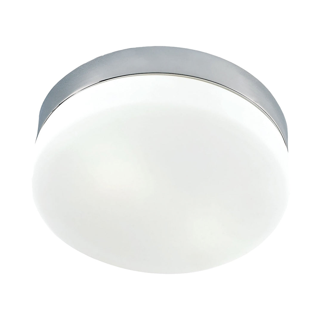 Flush Mounts 9 Wide 1-Light Flush Mount - Satin Nickel Image 1