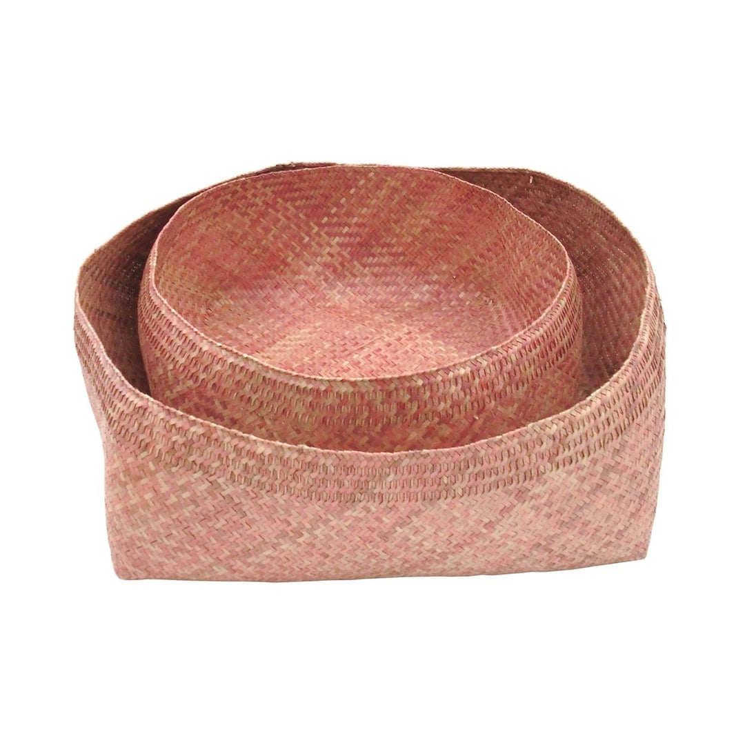 Pink Begonia Woven Bowl Image 1