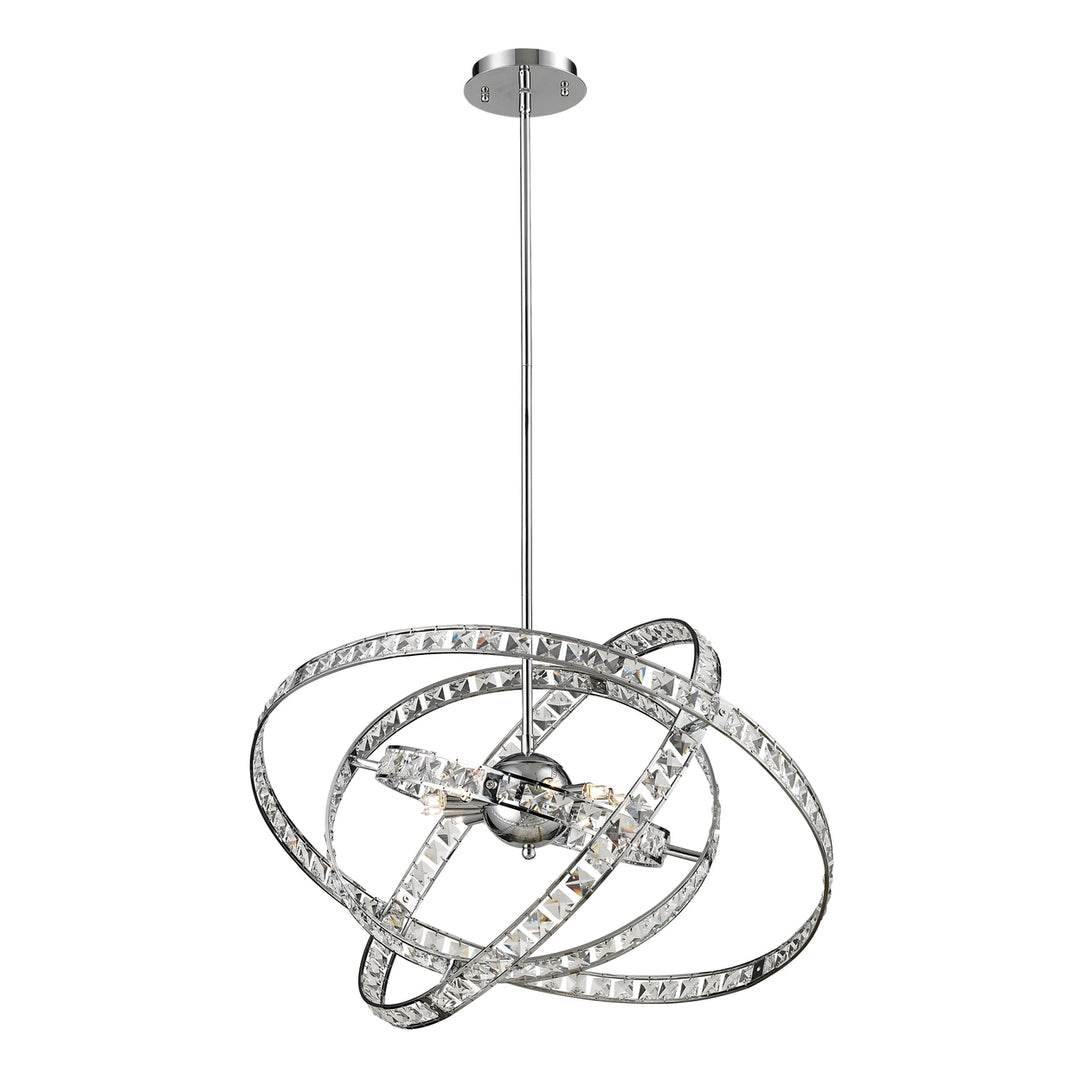 Saturn 24 Wide 6-Light Chandelier - Chrome Image 1